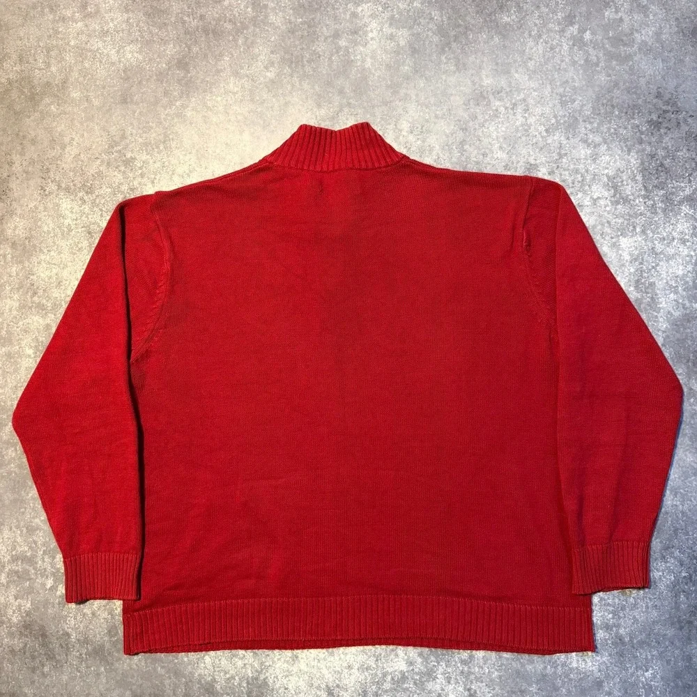 Vintage US Polo Assn‎ Mens Red 1/4 Zip Sweater Pullover Long Sleeve Size XL